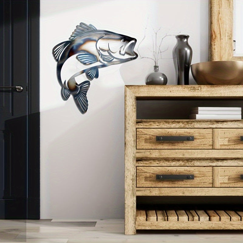 Metal Art Deco Iron Fish Wall Decor