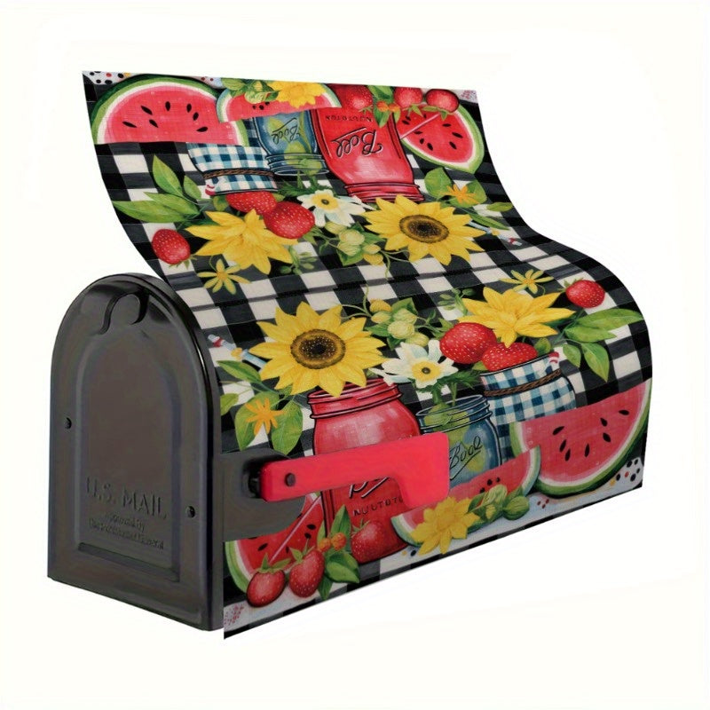 Magnetic Sunflowers, Mason Jars & Summer Fruits Mailbox Cover