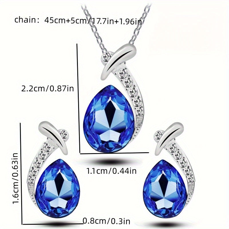 Mermaid-Inspired Necklace & Earrings Set – 3-Piece Elegant Jewelry Gift