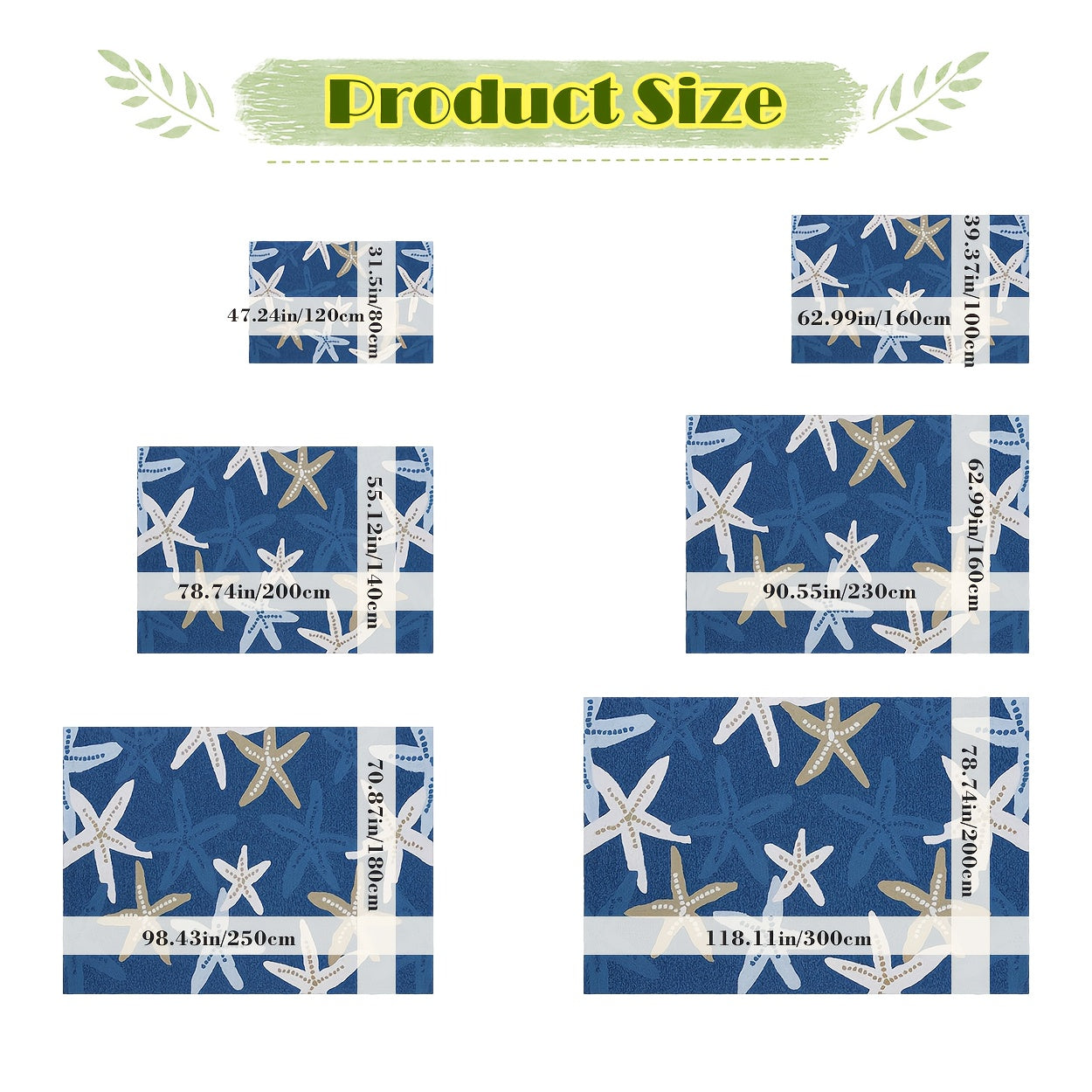 Cashmere Starfish Ocean Mat – Soft, Machine-Washable, 3'x4'