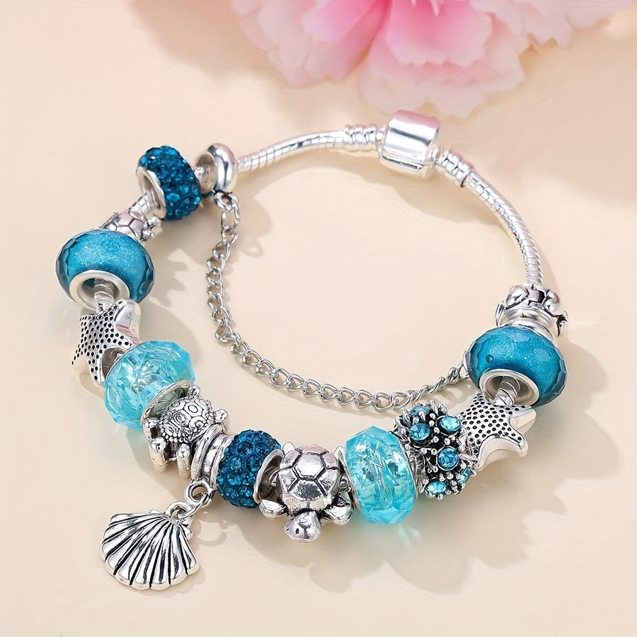 Turtle & Starfish Beaded Bracelet