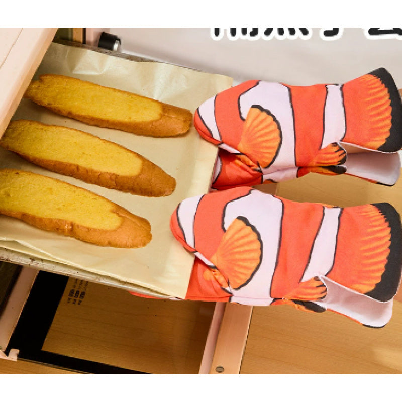 Clown Fish Oven Mitt – Heat-Resistant 500°F, Fish-Shaped Design, 6.5x11.6"