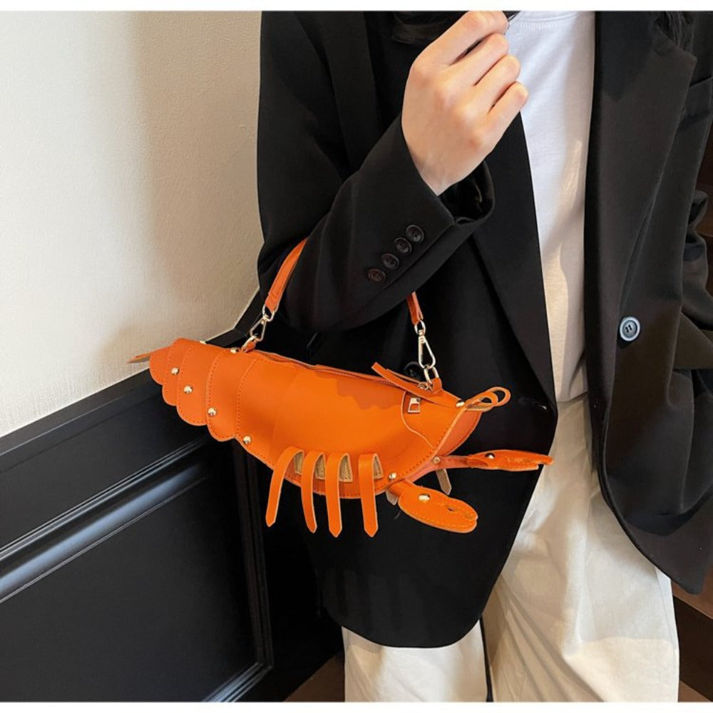 Women’s Lobster-Shaped Crossbody Bag – Playful Handbag with Detachable Strap