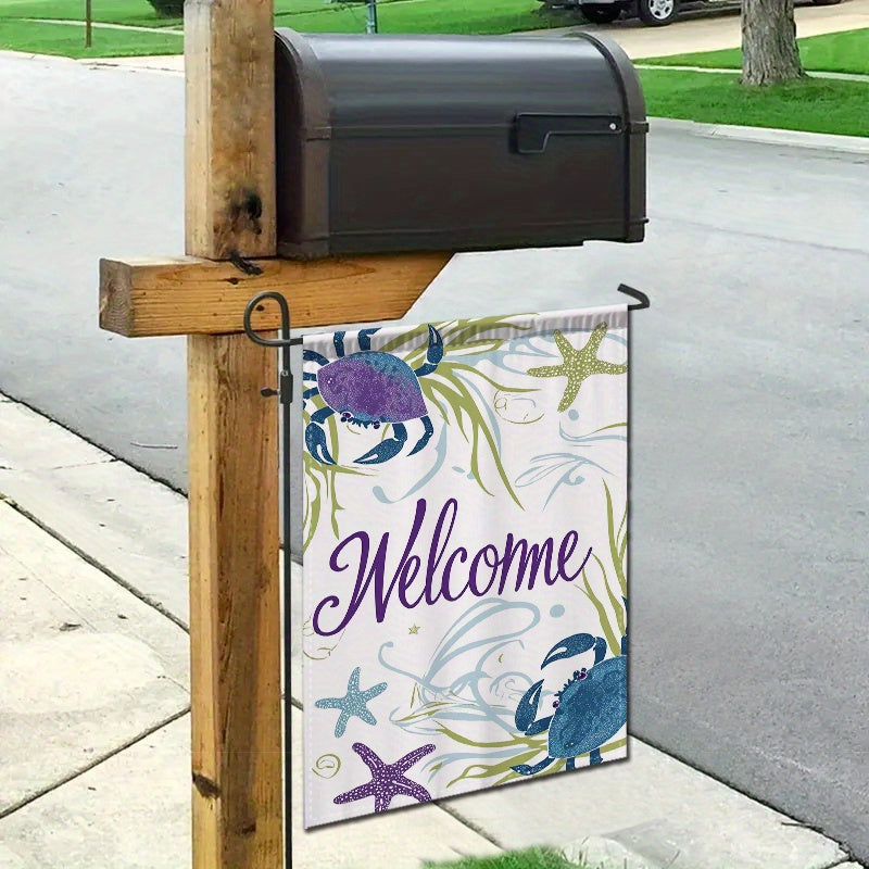 Marine Life “Welcome” Double-Sided Garden Banner – 12x18"
