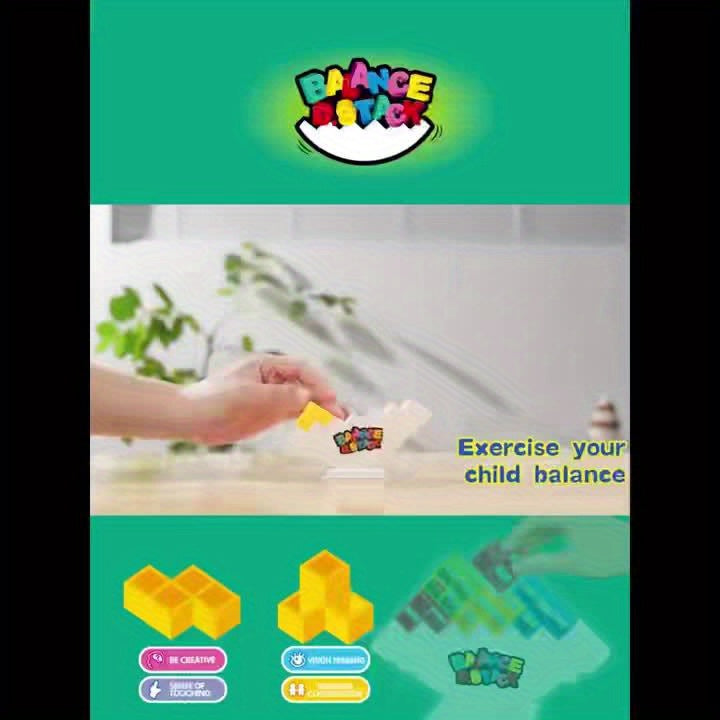 Tetra-Inspired Balance Tower Game – 73-Piece Set, Desktop Puzzle & Family Fun, Ages 8+