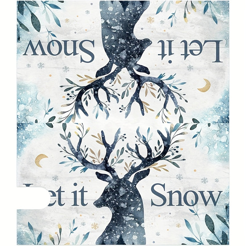 “Let It Snow” Elk Reindeer Christmas Mailbox Cover