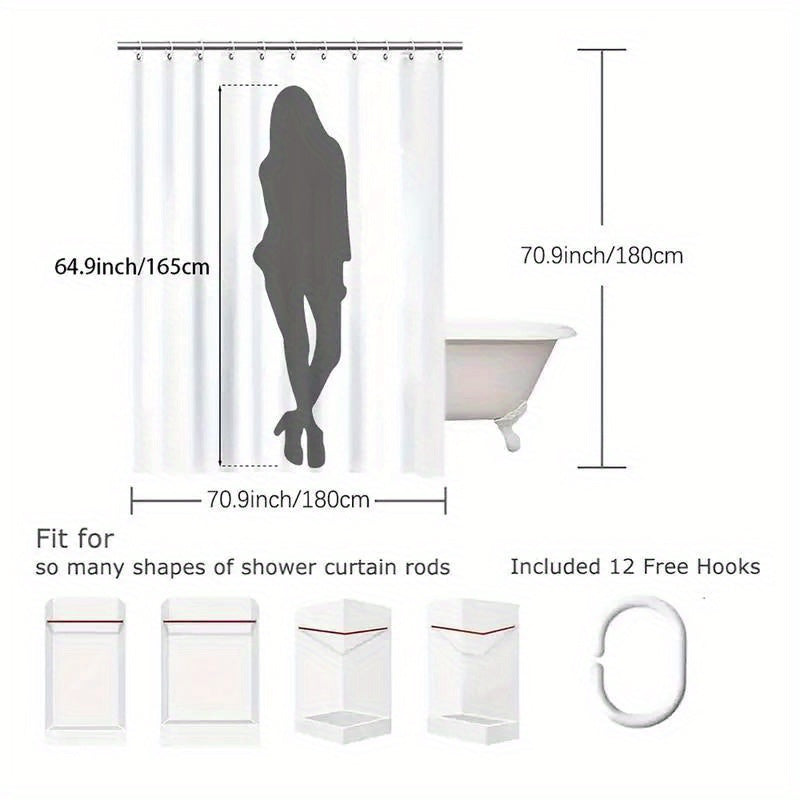 Sailboat-Themed Nautical Shower Curtain – 70.87 x 70.87", Includes 12 Hooks