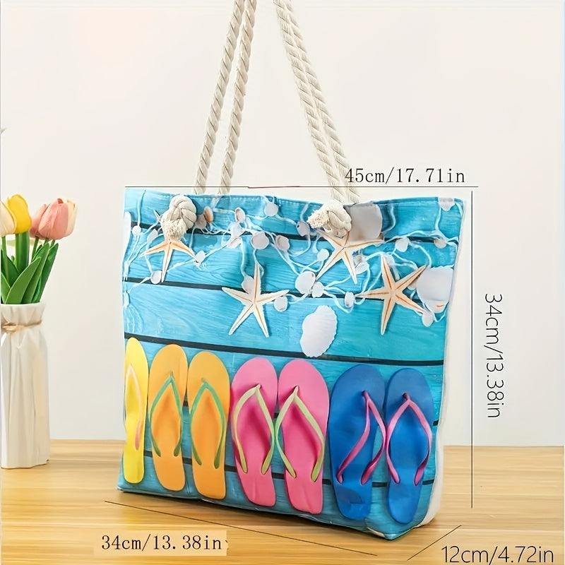 Flip Flops and Starfish Tote