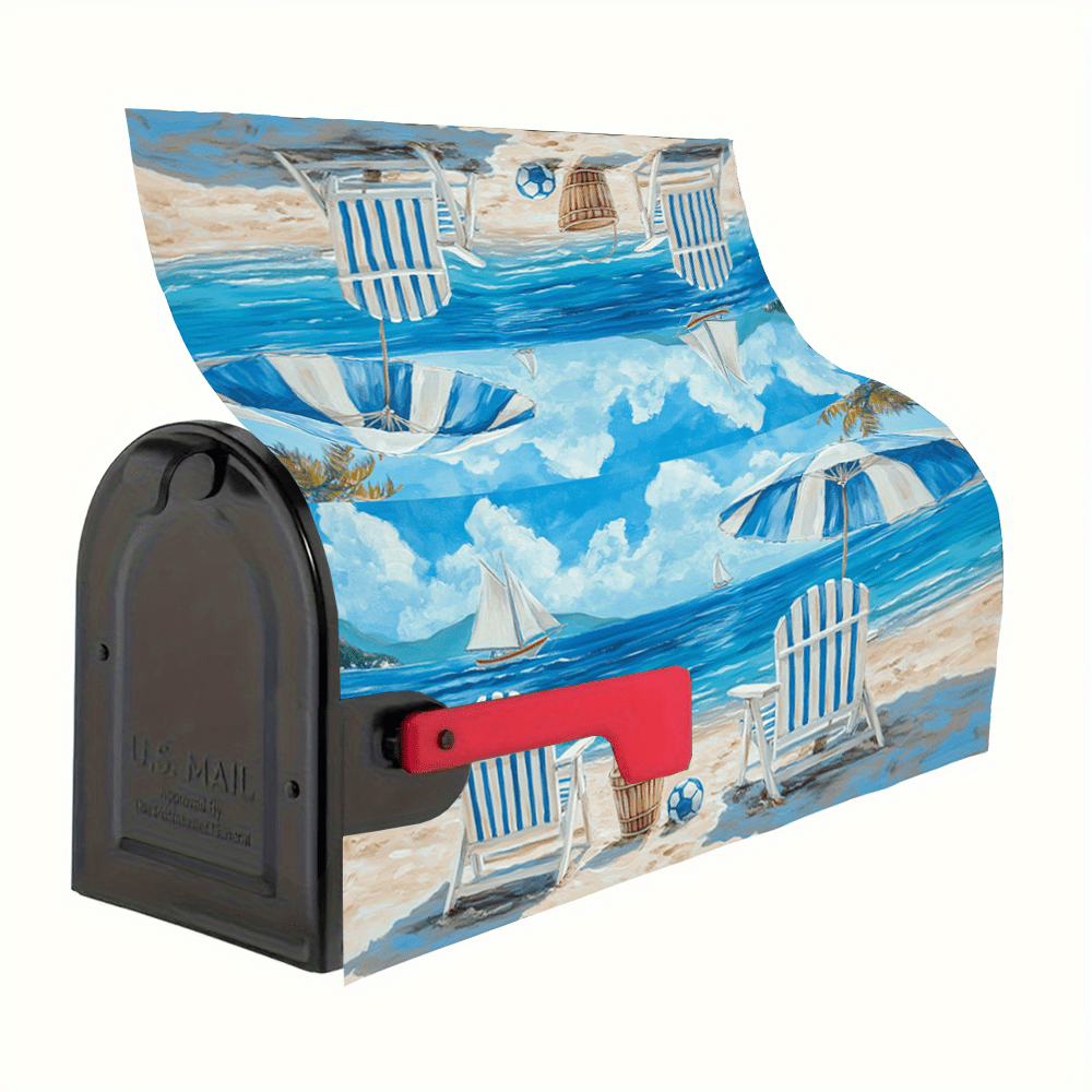 Seaside Sailboats Magnetic Mailbox Cover, 21x18" – Relaxed Coastal Charm