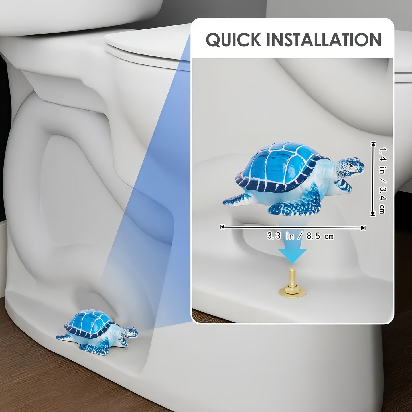 2-Piece Sea Turtle Toilet Bolt Caps