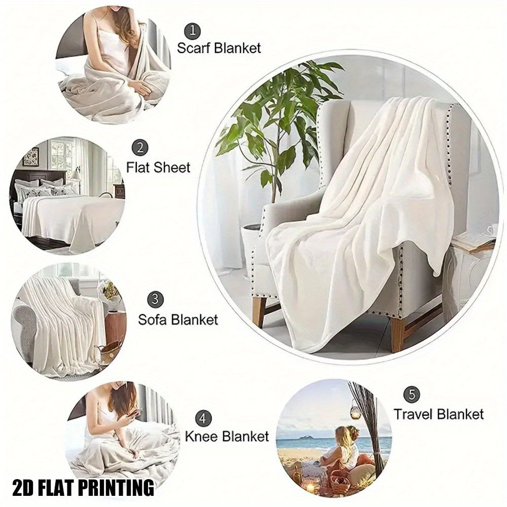 Vibrant Adirondack Chairs & Palm Tree Design Flannel Throw Blanket – 51x59"