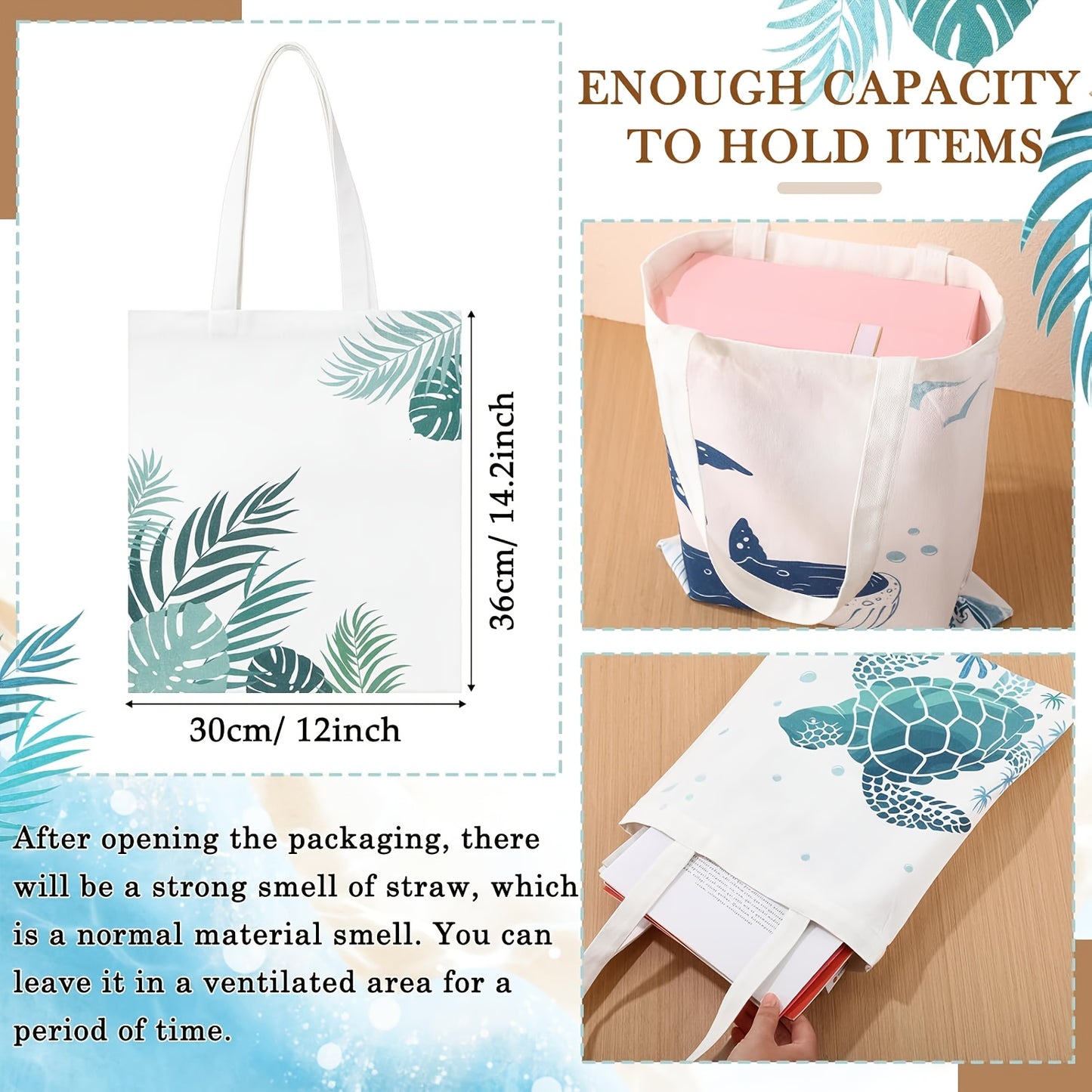Marine-Themed, Canvas Beach Totes - 10 Options