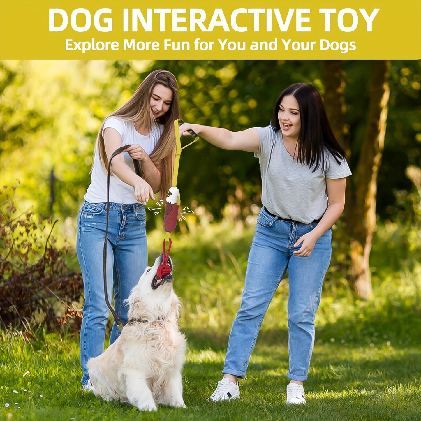 Squeaky Eagle Tug Toy – Durable Rope Pull Toy for Medium & Large Dogs