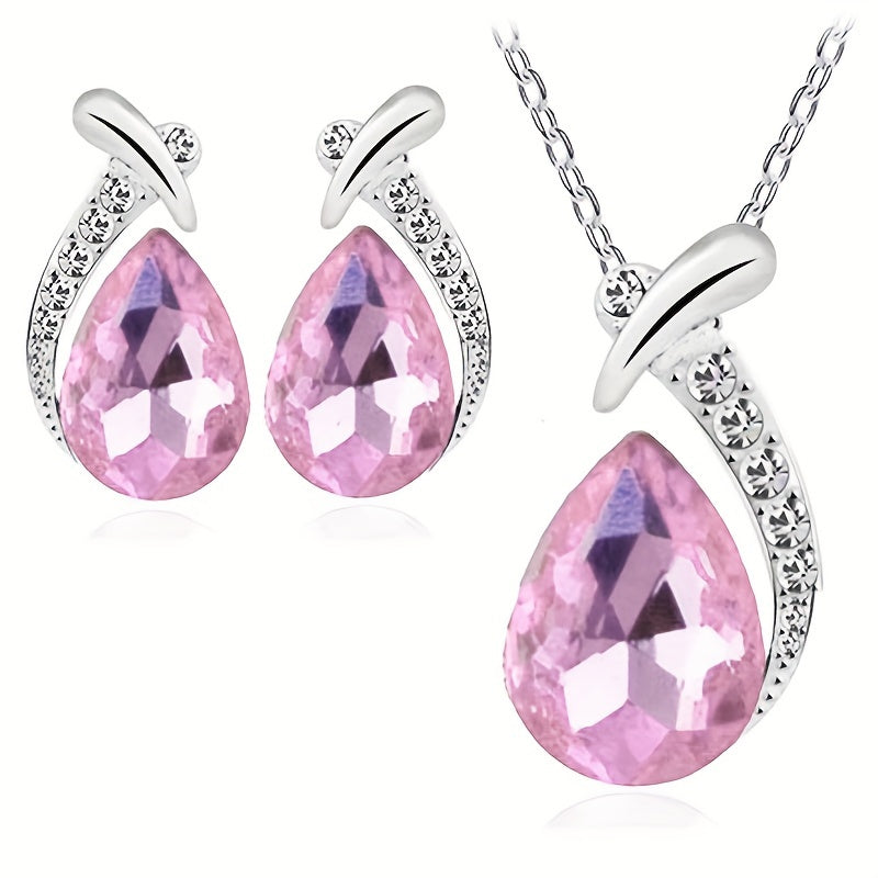 Mermaid-Inspired Necklace & Earrings Set – 3-Piece Elegant Jewelry Gift