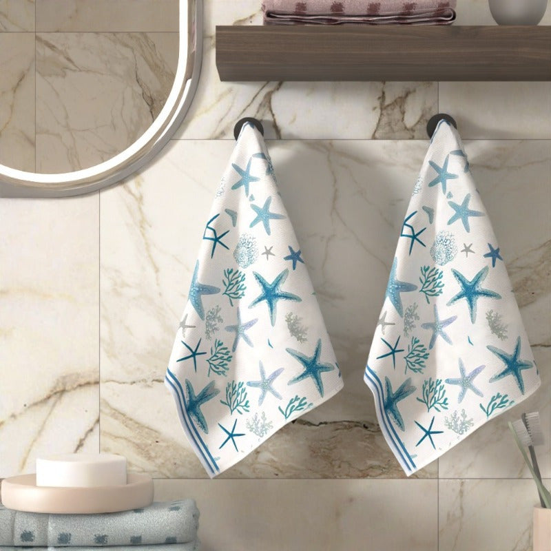 Starfish Oceanic Polyester Hand Towel – 18" x 26"