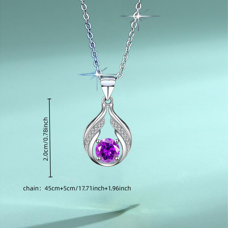 Hollow Droplet Necklace & Earrings Set (Pink) – 3-Piece Sparkling Jewelry Gift