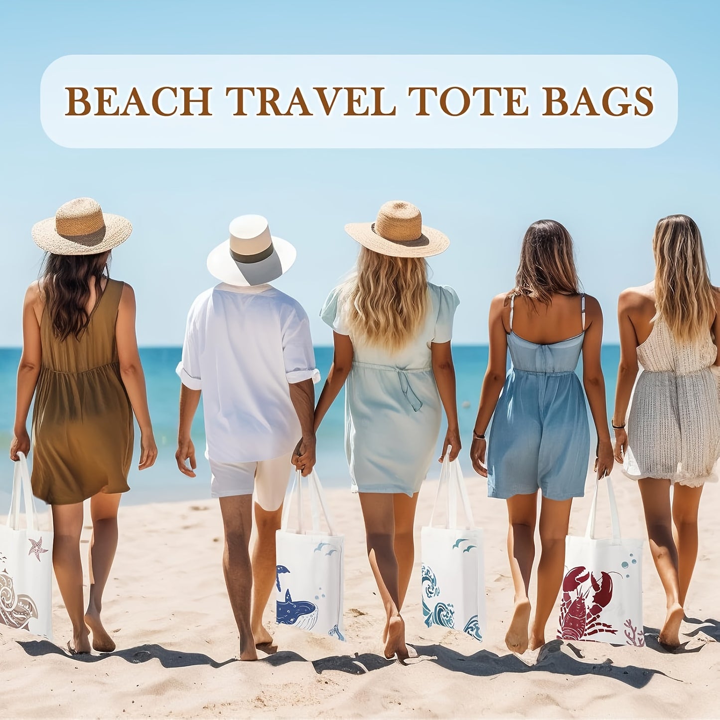 Marine-Themed, Canvas Beach Totes - 10 Options