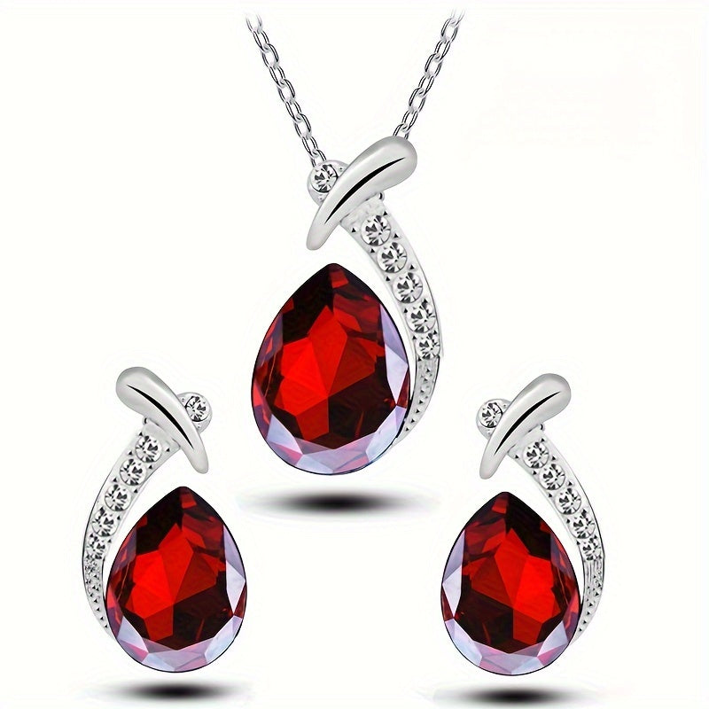 Mermaid-Inspired Necklace & Earrings Set – 3-Piece Elegant Jewelry Gift