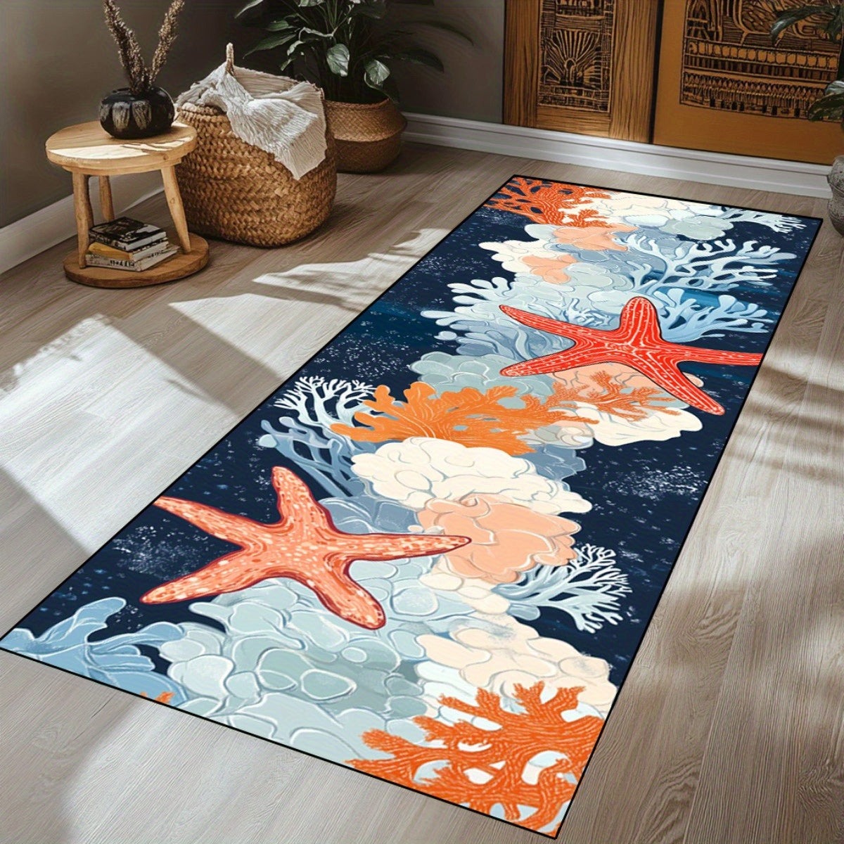 Starfish & Coral Hallway Runner, 1.5'x5'