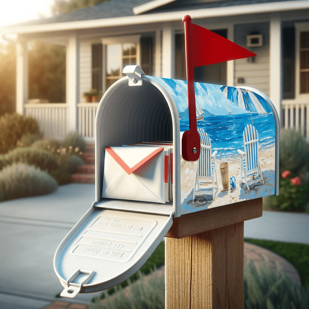 Seaside Sailboats Magnetic Mailbox Cover, 21x18" – Relaxed Coastal Charm