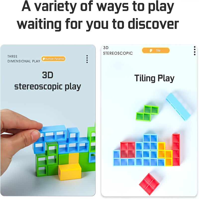 Tetra-Inspired Balance Tower Game – 73-Piece Set, Desktop Puzzle & Family Fun, Ages 8+