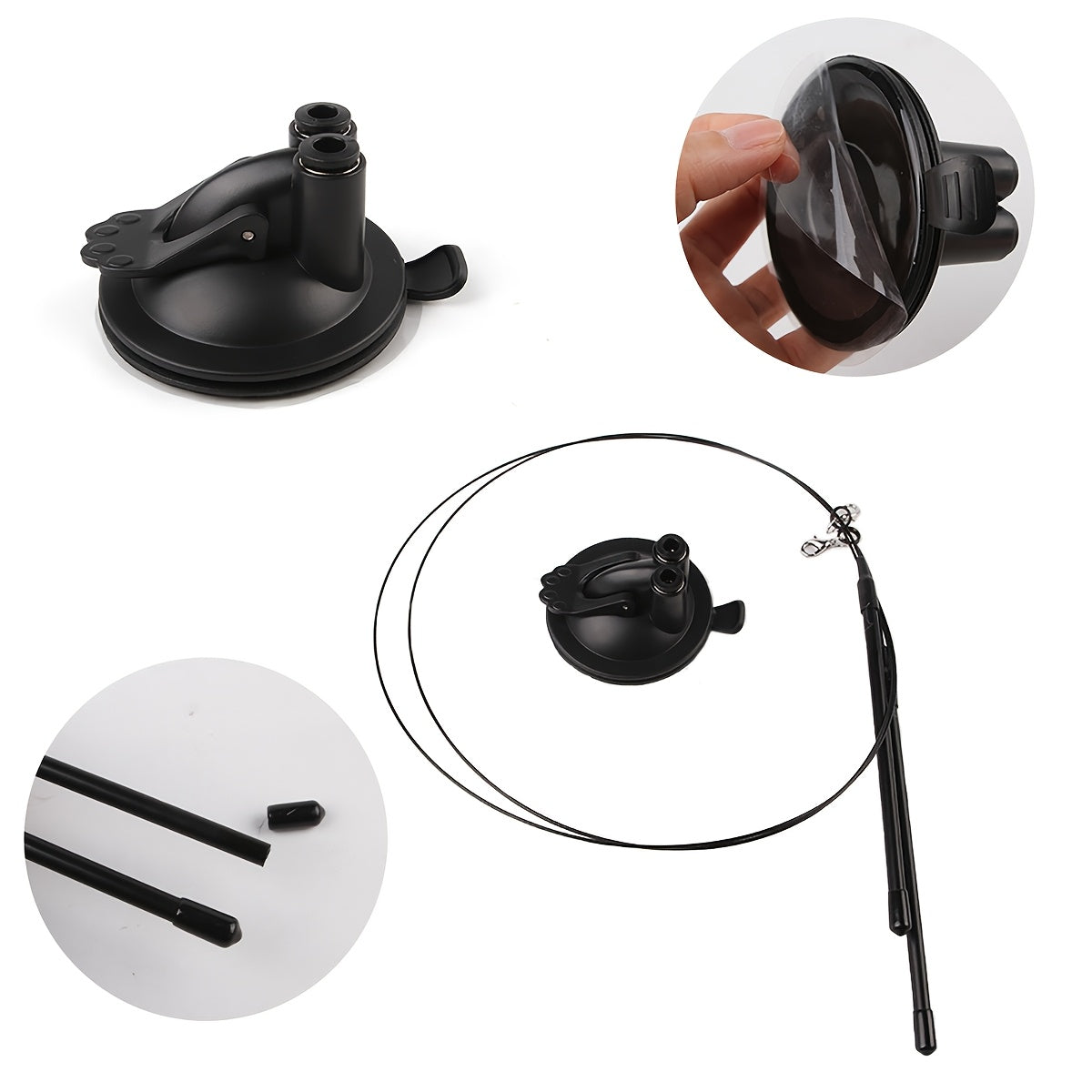 Interactive Cat Teaser Wand – Feather Toy with Bell & Suction Cup, 35"