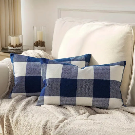 1pc Blue Buffalo Check Plaid Square