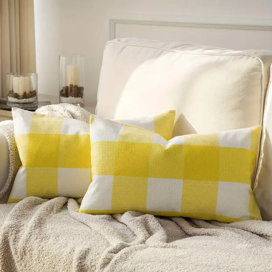 1pc Yellow Buffalo Check Plaid Square