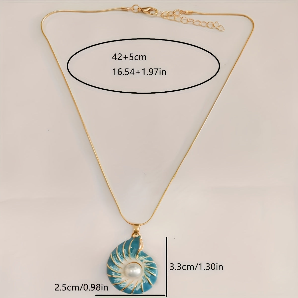Vintage "Blue Snail" Pendant Necklace – Cultured-Style Pearl
