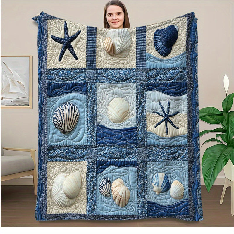 Nautical Starfish Flannel Throw – 51x59
