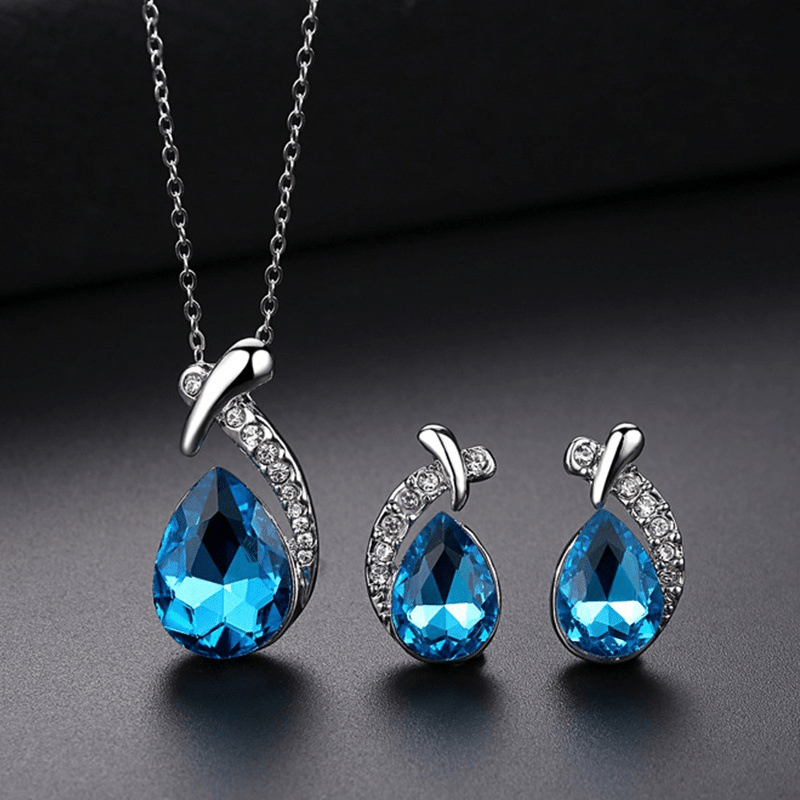 Mermaid-Inspired Necklace & Earrings Set – 3-Piece Elegant Jewelry Gift
