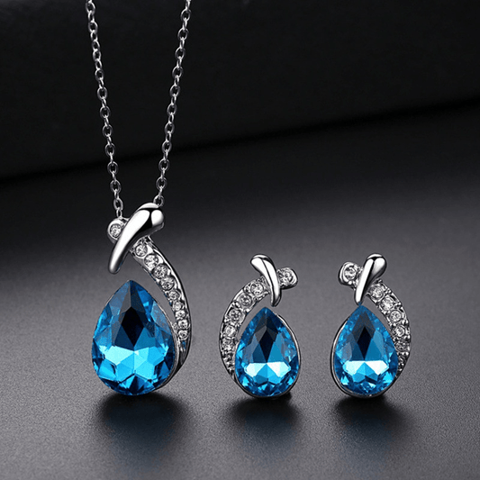 Mermaid-Inspired Necklace & Earrings Set – 3-Piece Elegant Jewelry Gift
