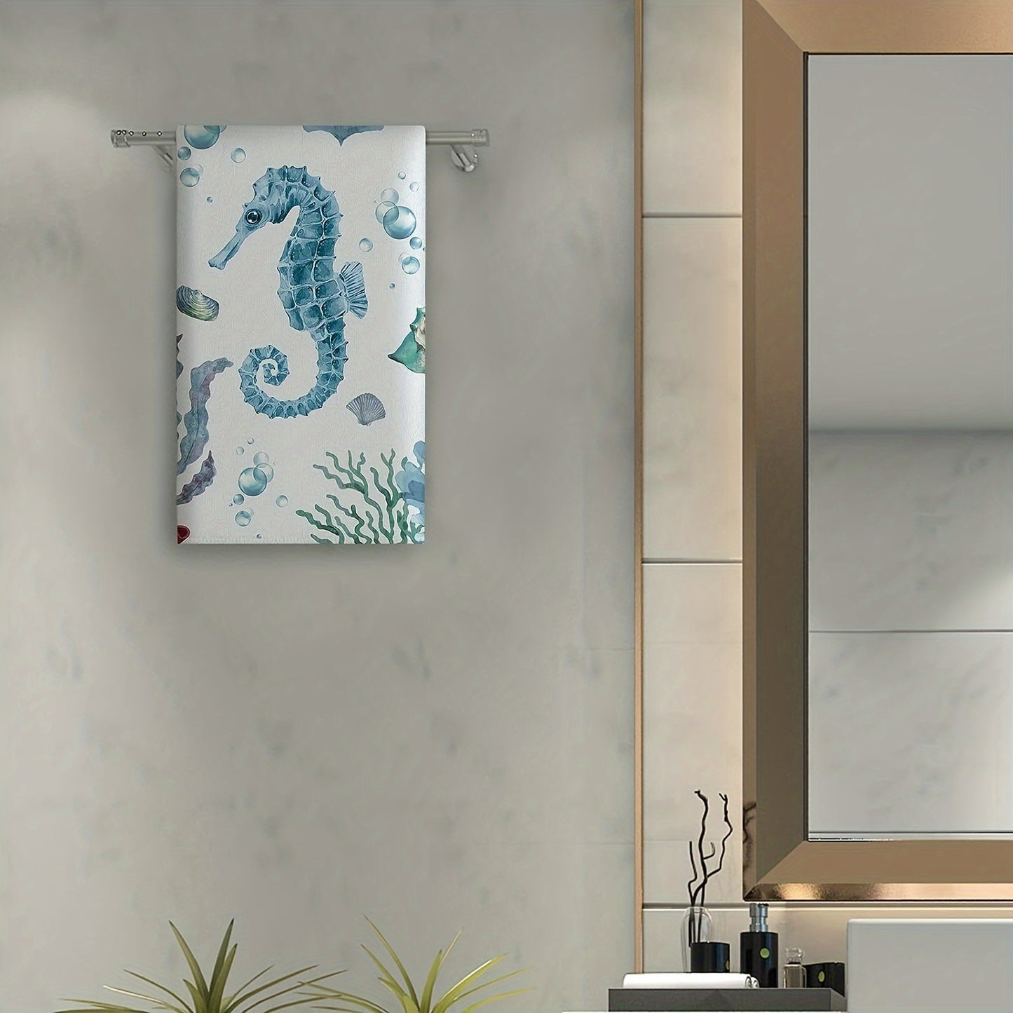 Watercolor Sea Life Hand Towel Set – 6 Coordinated Designs, 18"x28"
