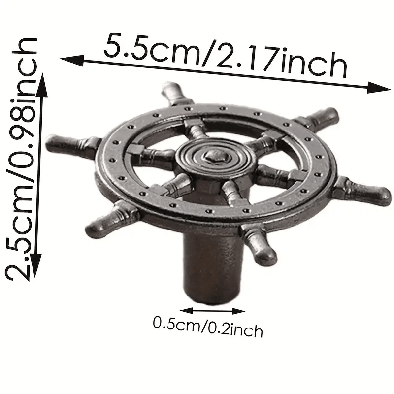 15-piece set of antique bronze ship helm cabinet handles featuring a vintage maritime design for a coordinated nautical décor look.