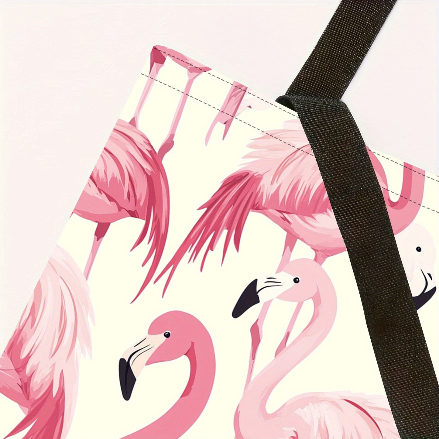 Pink Flamingo Canvas Tote Bag – Crossbody & Shoulder, 13.38"x15.74"