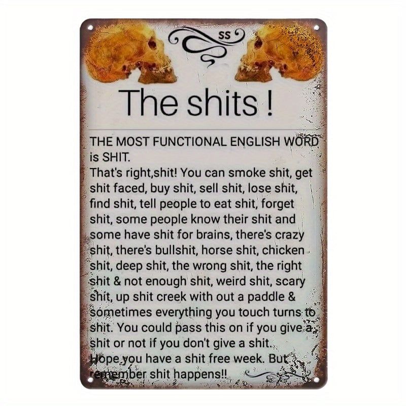 Clever retro wall sign featuring a witty English word joke for modern home décor – 5.85x7.8".