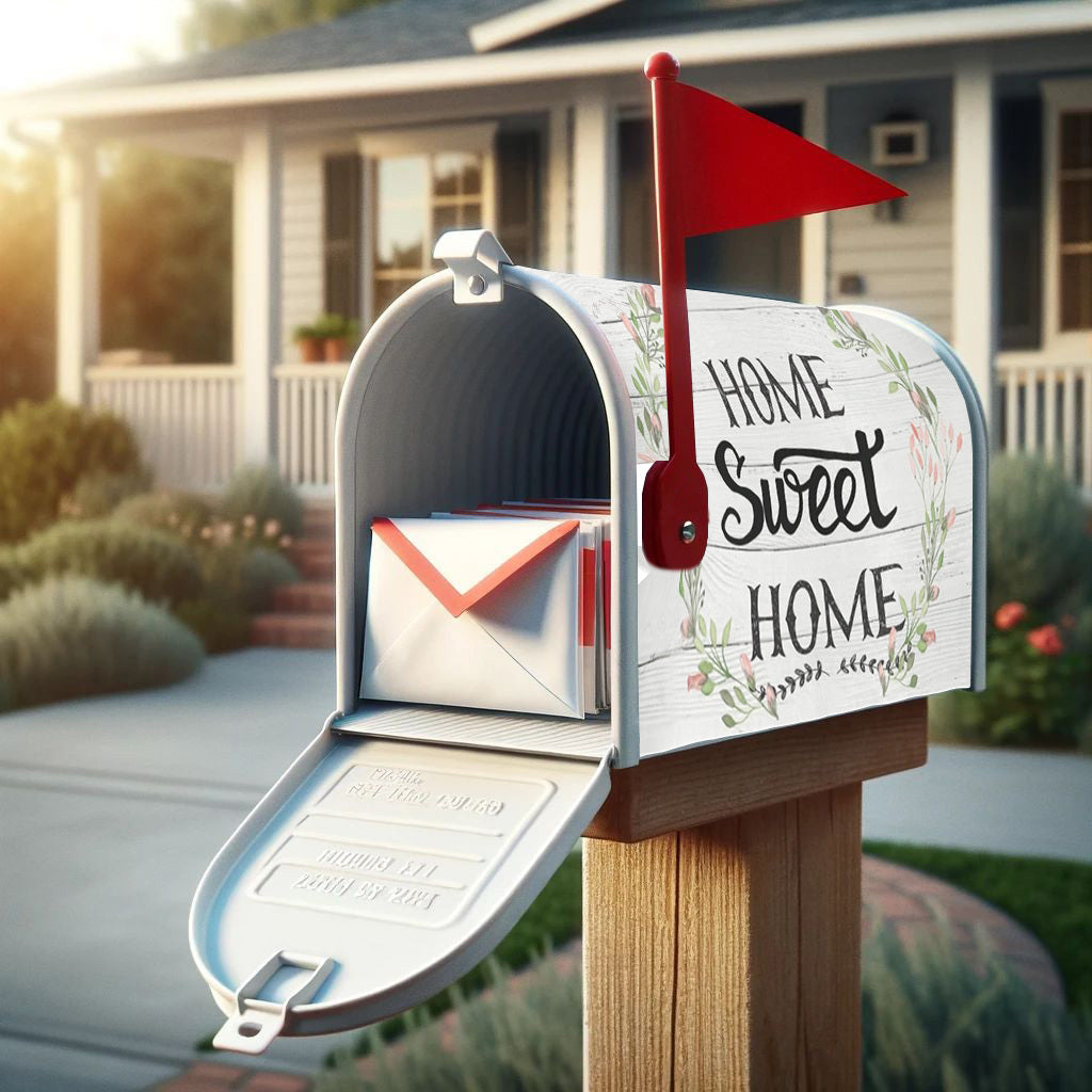 Home Sweet Home — Spring Flowers Wreath Magnetic Mailbox Cover, 18x21"