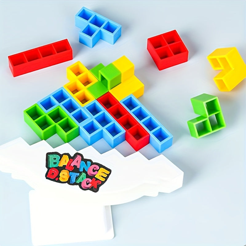 Tetra-Inspired Balance Tower Game – 73-Piece Set, Desktop Puzzle & Family Fun, Ages 8+