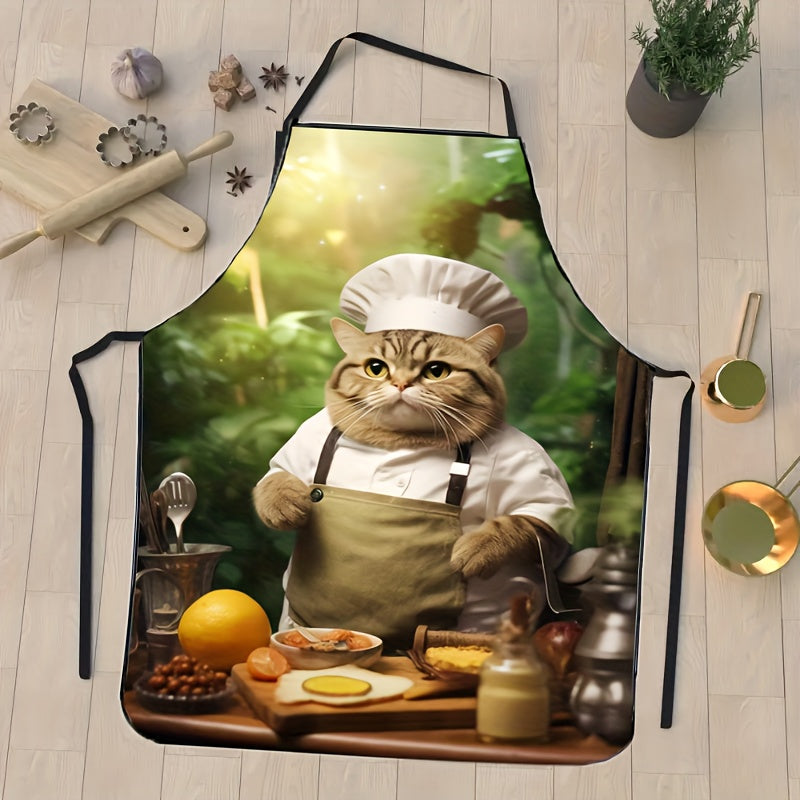 Chef Cat Graphic Apron – Adjustable, (23.62" x 31.5")