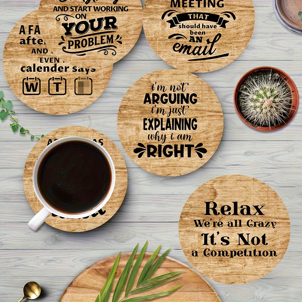 Quote Wood Coaster Set – Sayings, 4"
