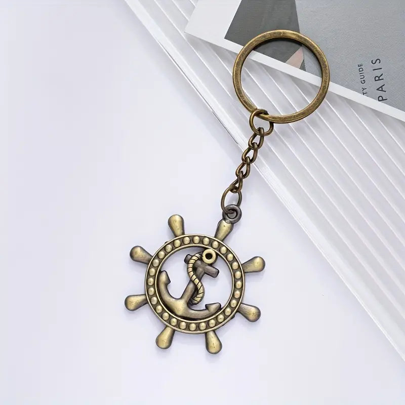 Copper Anchor Keychain