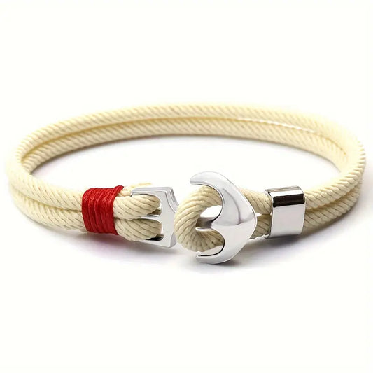 White Boat Anchor Bracelet