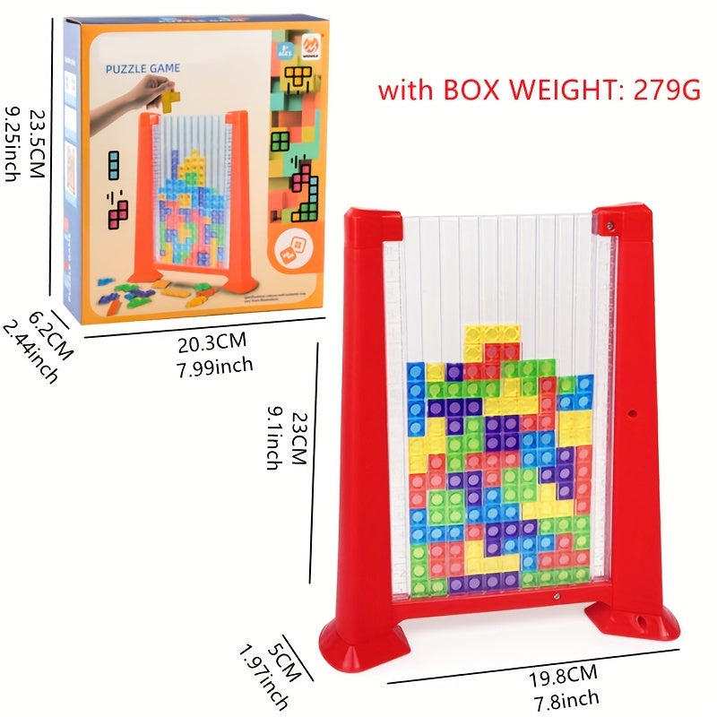 3D Puzzle Building Blocks – Educational Stacking Game, Red/Yellow, Ages 8+