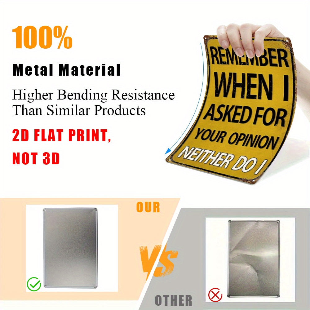 I Asked for Your Opinion Metal Wall Sign, 8x12
