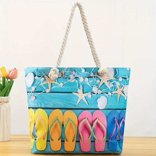 Flip Flops and Starfish Tote