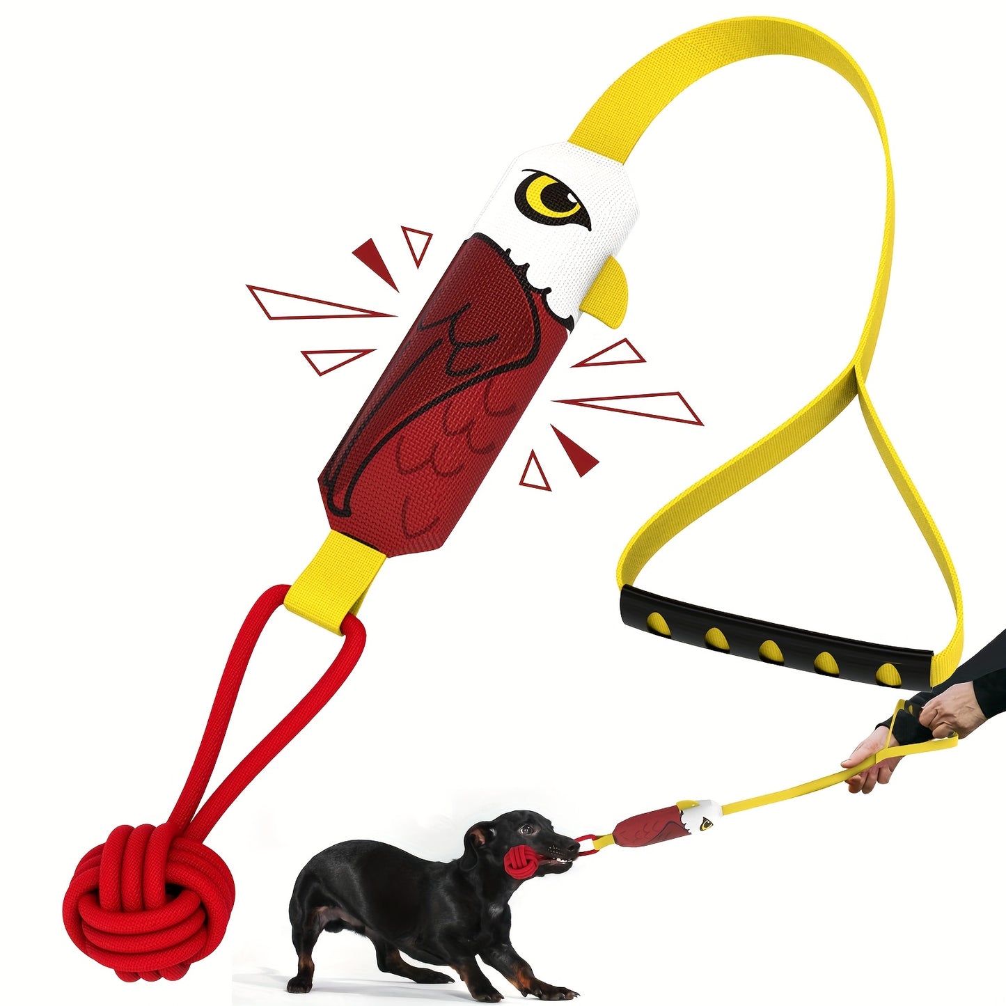 Squeaky Eagle Tug Toy – Durable Rope Pull Toy for Medium & Large Dogs