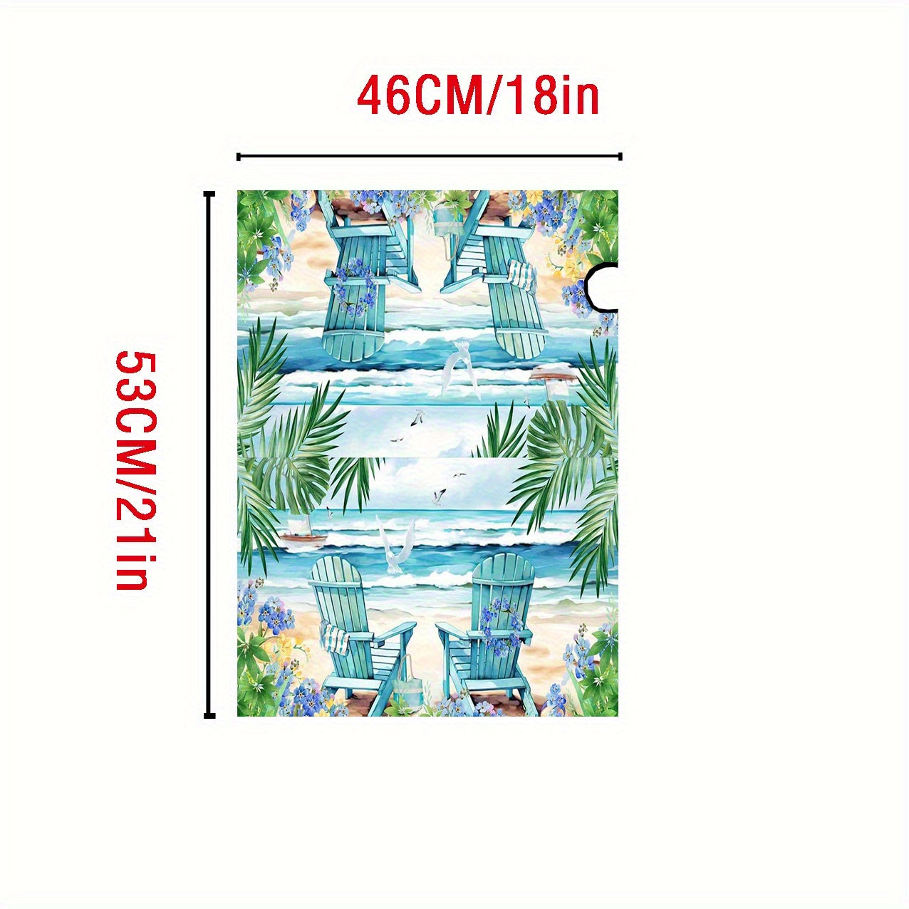 Tropical Beach Magnetic Mailbox Cover, 18x21" – Palm Trees & Ocean Waves