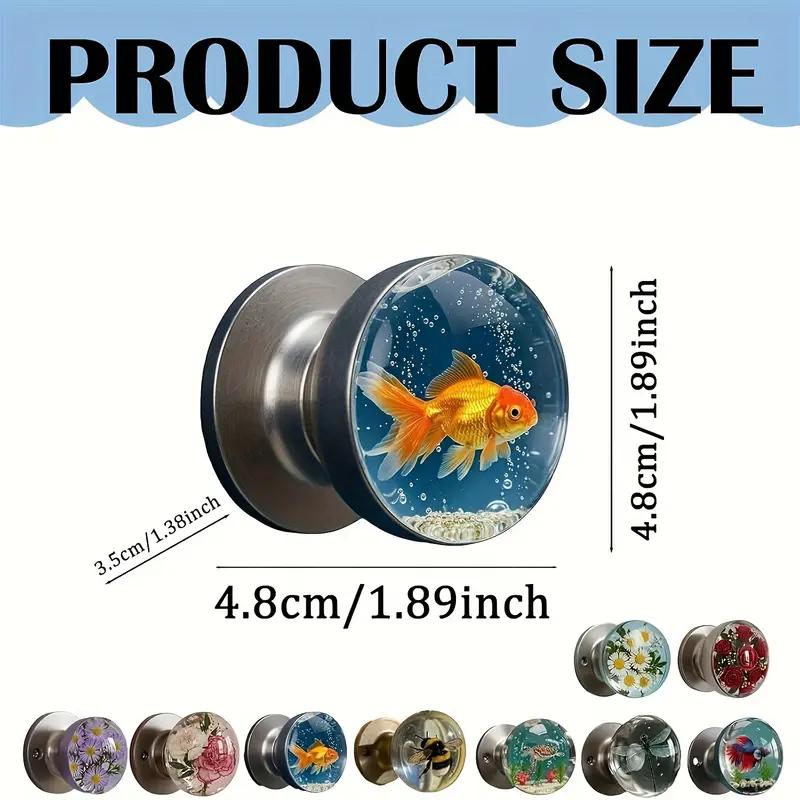 Sea Turtle or Guppy Nautical Resin Door Knob, 1.89x1.89"
