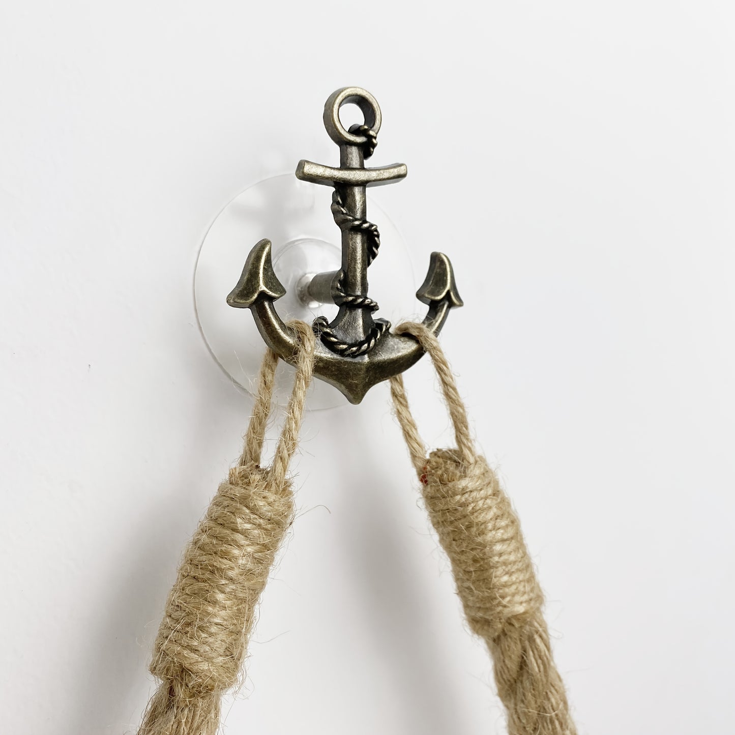 Nautical Anchor Jute Toilet Paper Holder – Rustic, No-Drill, Retro Bathroom Hardware