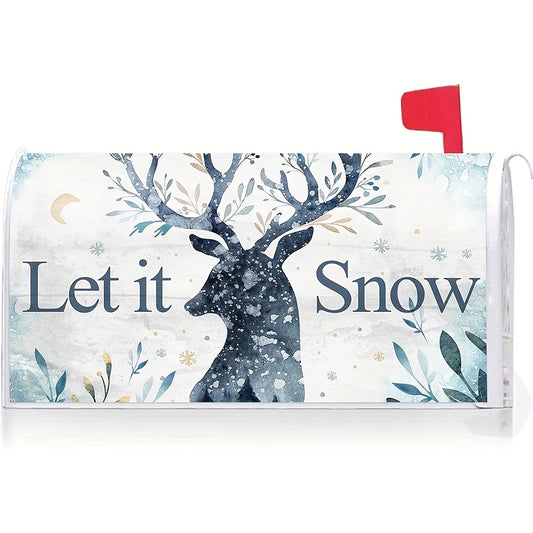 “Let It Snow” Elk Reindeer Christmas Mailbox Cover